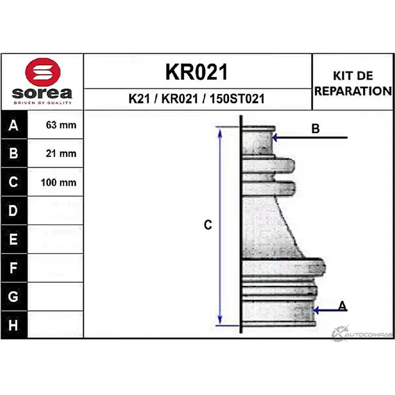 Пыльник шруса EAI K21 2804607 150S T021 KR021
