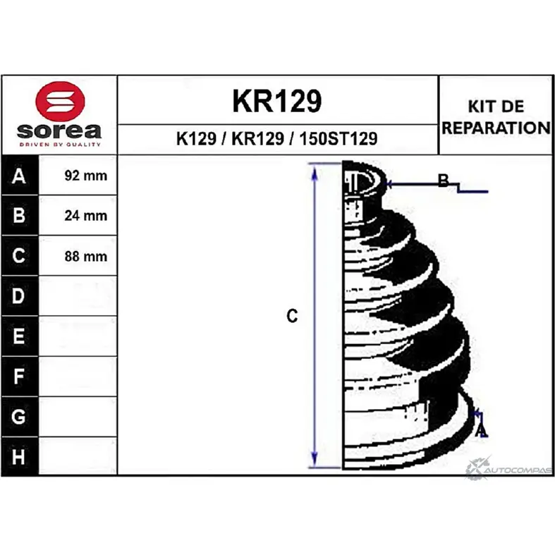 Пыльник шруса EAI K129 KR129 2804706 150ST12 9