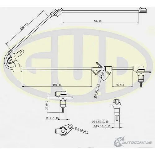 Датчик abs G.U.D. GABS02012 1422946454 HJQ4 G0 AIX8H изображение 0