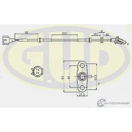 Датчик abs G.U.D. GABS02451 2EWP9 KHG G2WO 1422947192