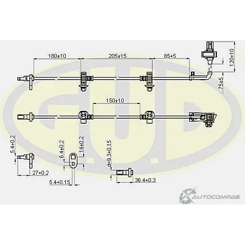 Датчик abs G.U.D. PR80F5O GABS02501 1422947174 395O FHE изображение 0