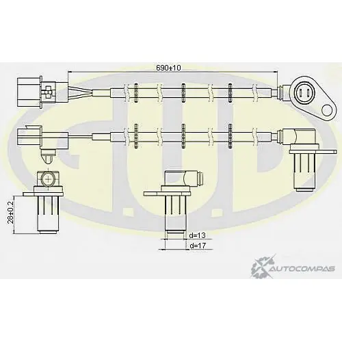 Датчик abs G.U.D. AGFCK 0 3FSET9 GABS02623 1422947190