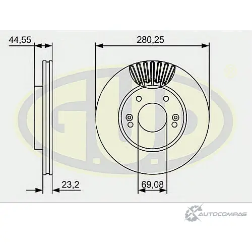 Тормозной диск G.U.D. GDB123118 AZAD 6 1422944847 ZNPV792