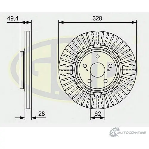 Тормозной диск G.U.D. 79H9 I GUTA47 GDB343289 1422944863 изображение 0