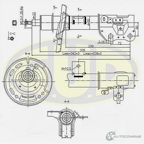 Амортизатор подвески G.U.D. SD66BA GSA777007 CNS A1 1422947389