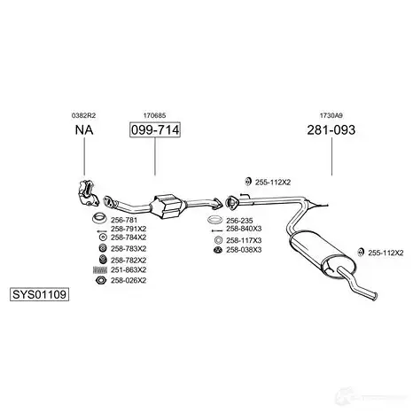 Катализатор BOSAL 099900 528552 0A QT91J 3351640999009