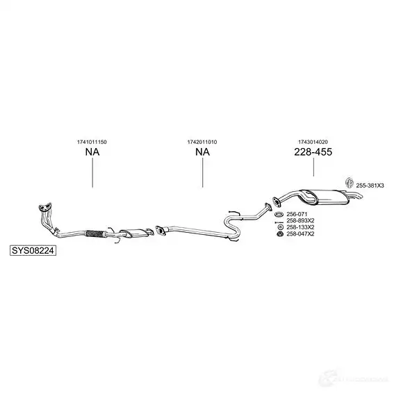 Выхлопная труба глушителя BOSAL 317871 WAE DAC 3351643178715 534700