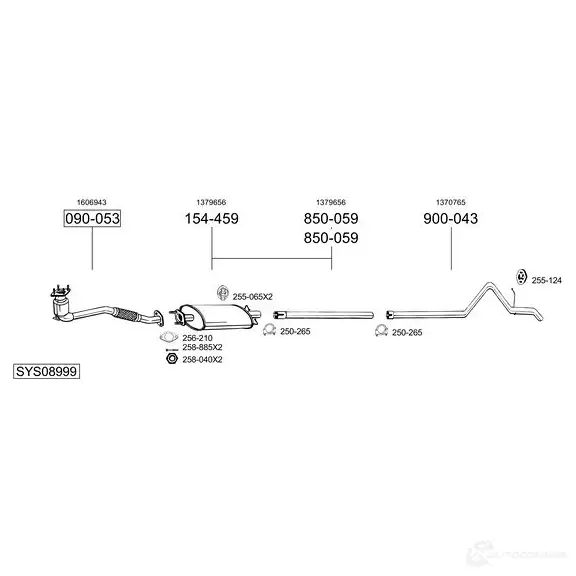 Выхлопная труба глушителя BOSAL DMH Q0 789871 535690 3351647898718