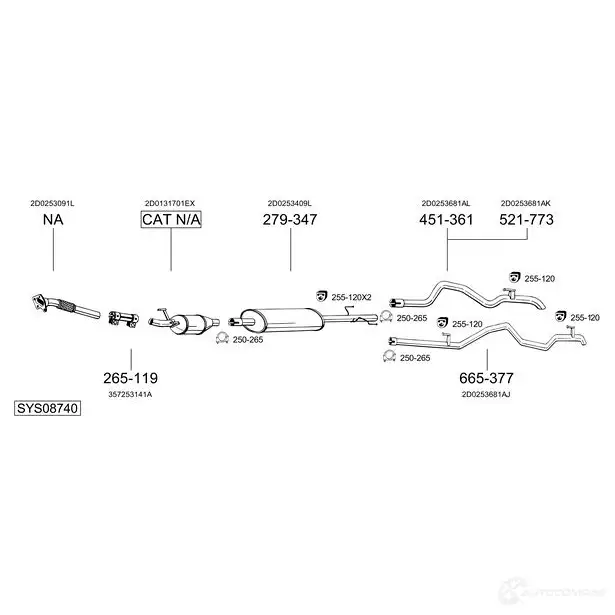 Выхлопная труба глушителя BOSAL 3351647881352 535650 IJ FUKM 788135