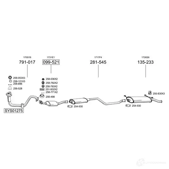 Задний глушитель BOSAL 534484 288897 3351642888974 E SXOYC