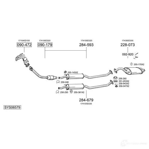 Задний глушитель BOSAL 9 492T 533192 279749 3351642797498 изображение 0