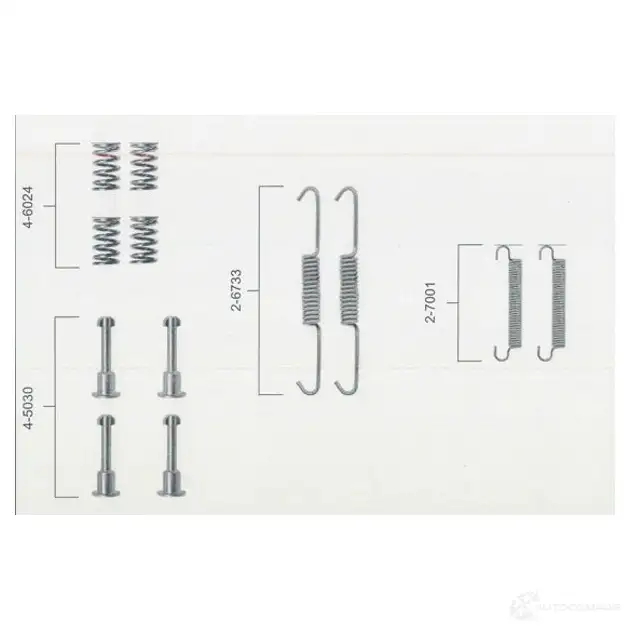 Ремкомплект колодок ручника BOSCH A S116 1987475149 7PYHQS8 352369