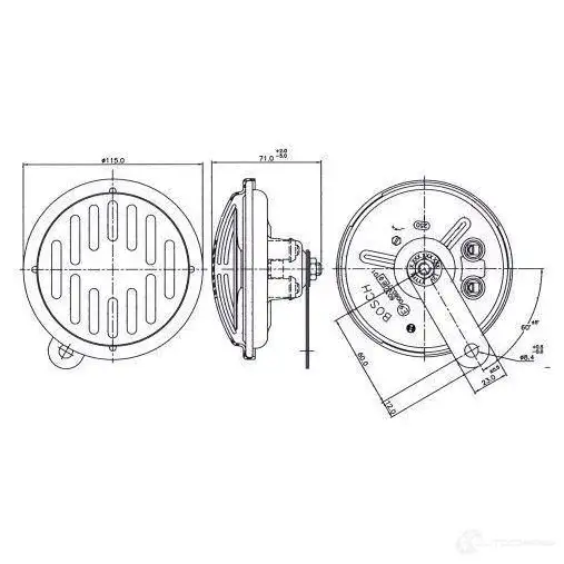 Пневматический звуковой сигнал BOSCH 3165142179469 323379 0320143903 DG B0O