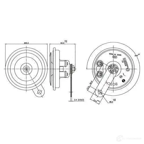 Пневматический звуковой сигнал BOSCH RC EPB 334739 0986320145 3165143969625 изображение 0