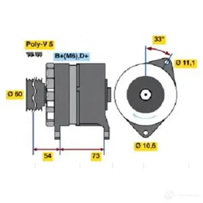 Генератор BOSCH A97EC 0986037160 3 716 332322 изображение 0