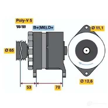 Генератор BOSCH 0986037150 371 5 332321 IN2PT7L