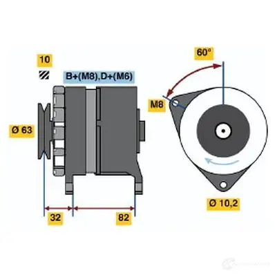 Генератор BOSCH 0986038300 332388 3 830 XPKO60 изображение 0