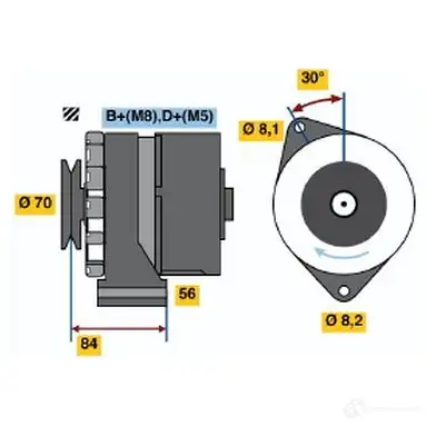 Генератор BOSCH 332238 0986035841 358 4 EILQ54