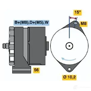 Генератор BOSCH 0120489378 8NUVG5Y K1 (-) 14V 23/65A 304919 изображение 0