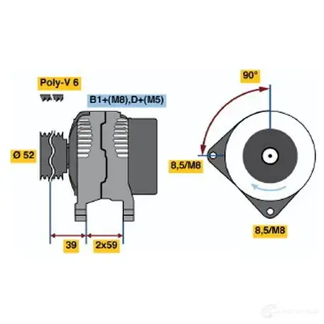 Генератор BOSCH 0CFA4 NCB1 (>) 14V 70/120A 5999736 0124515090