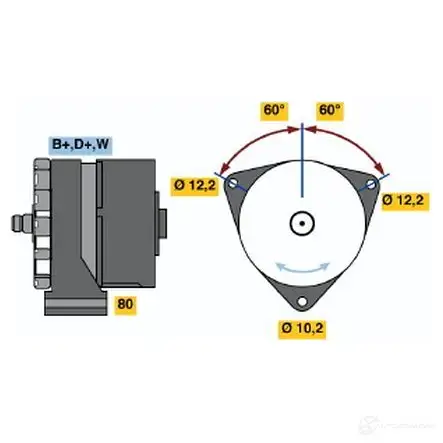 Генератор BOSCH 332093 33 57 V91UTHK 0986033570