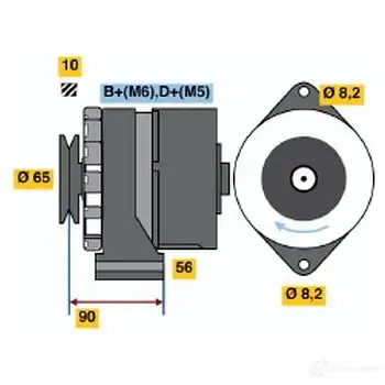 Генератор BOSCH K1 (R) 14V 28/70A B0LKVL 0120488255 304860 изображение 0