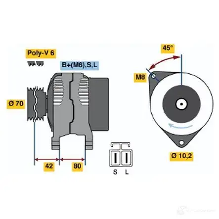Генератор BOSCH KPUTB0G 3 707 0986037071 332316