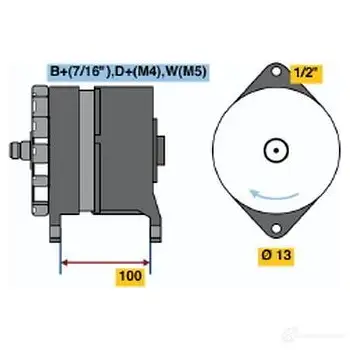 Генератор BOSCH 4 348 332790 0986043480 JUHFDU