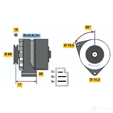 Генератор BOSCH 332011 XETNFI4 0986031420 314 2 изображение 0
