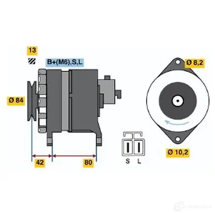 Генератор BOSCH SS75JC5 405 8 0986040581 332571 изображение 0
