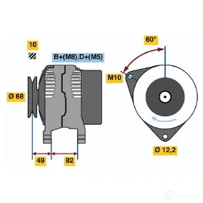 Генератор BOSCH 0123315503 IFFOZSN KC (R) 14V 50-90A 305105 изображение 0