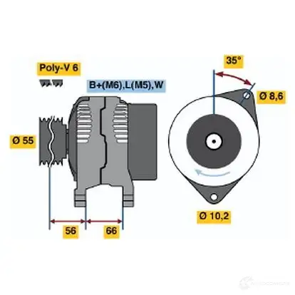 Генератор BOSCH 4 221 332705 P5GQJ 0986042211 изображение 0