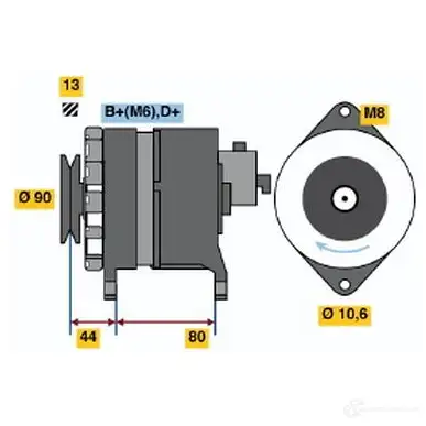 Генератор BOSCH 332325 PC5D5P 3 721 0986037210