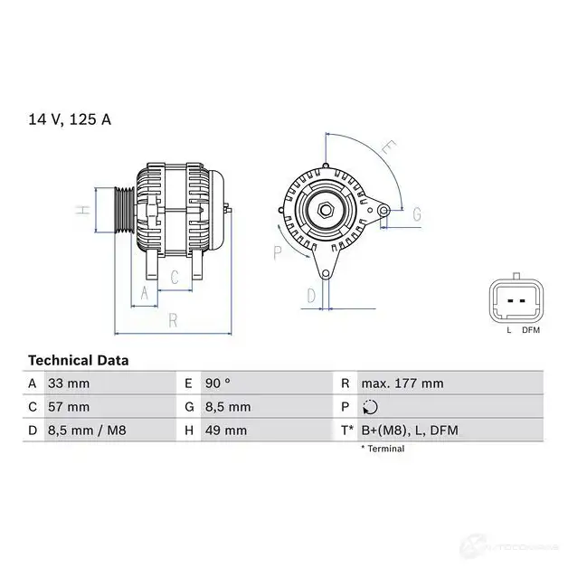 Генератор BOSCH 802 7 07793R 0986080270 333262 изображение 0
