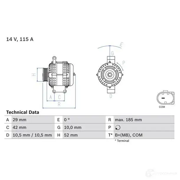 Генератор BOSCH 333337 0986081040 81 04 G6OR4 изображение 0