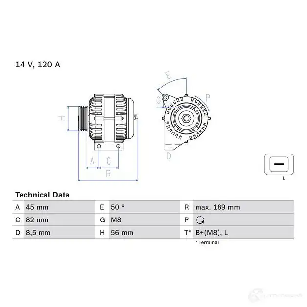 Генератор BOSCH 0986041730 VG8Q2 41 73 332657 изображение 0