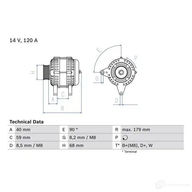 Генератор BOSCH 332552 UA6ELY9 403 6 0986040360