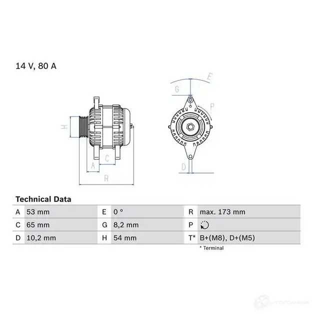 Генератор BOSCH D54YVK 41 38 0986041381 332631 изображение 0