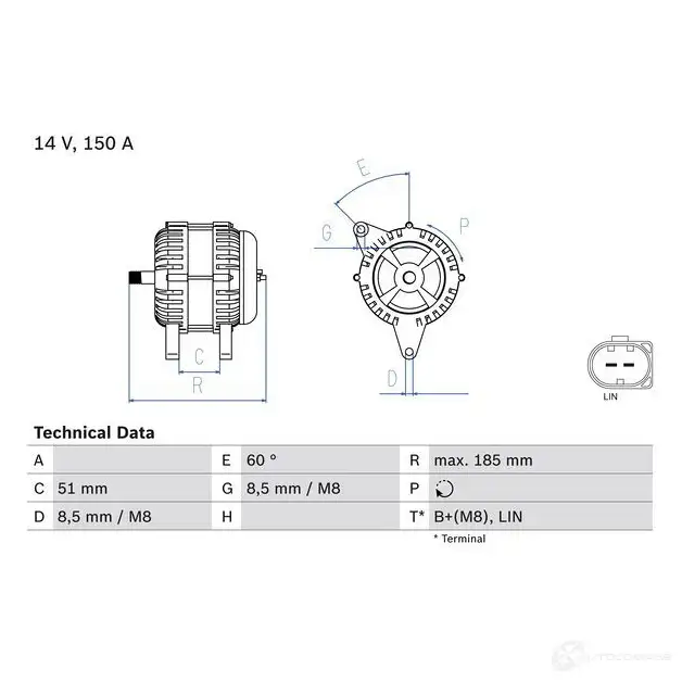 Генератор BOSCH 0986048380 333116 PLWPZK 4 838 изображение 0