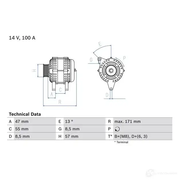 Генератор BOSCH 8YO9LH 0986040370 403 7 332553