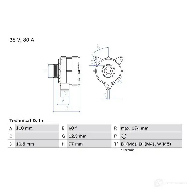 Генератор BOSCH 03472C 0986039790 397 9 332501