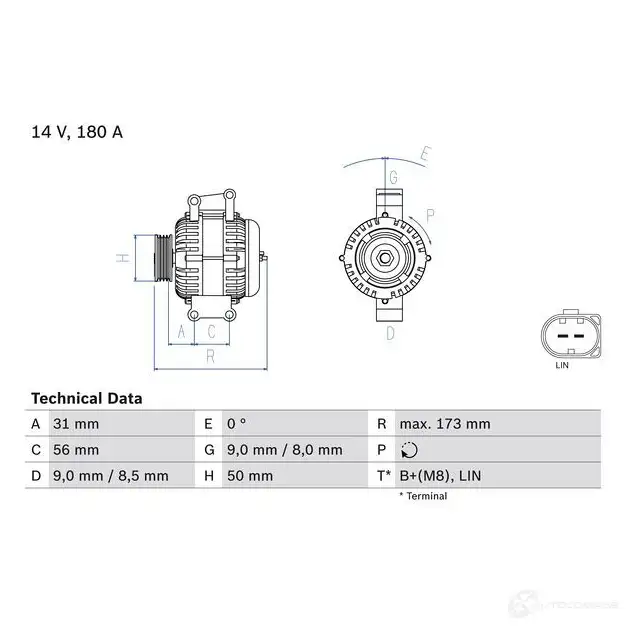 Генератор BOSCH 0986047690 333074 47 69 JVMNP изображение 2