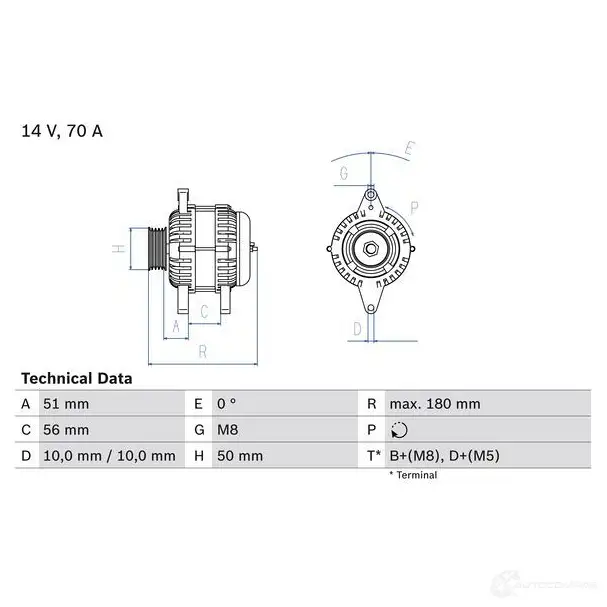 Генератор BOSCH 0986038600 38 60 ATUXZ7 332411