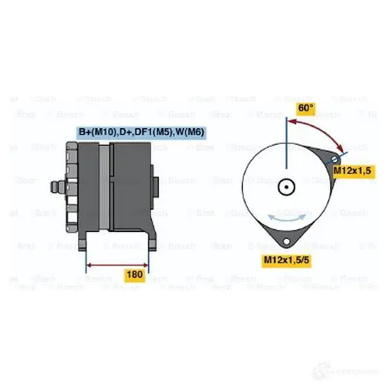 Генератор BOSCH 8C7HGT T1 (RL) 28V 110/180A 0120689589 304989 - Изображение 1