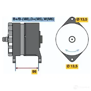 Генератор BOSCH 0120689516 T1 (RL) 28V 53/100A 304961 LTOFE изображение 0