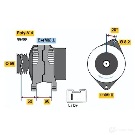 Генератор BOSCH R35ASB 0986038831 332431 388 3