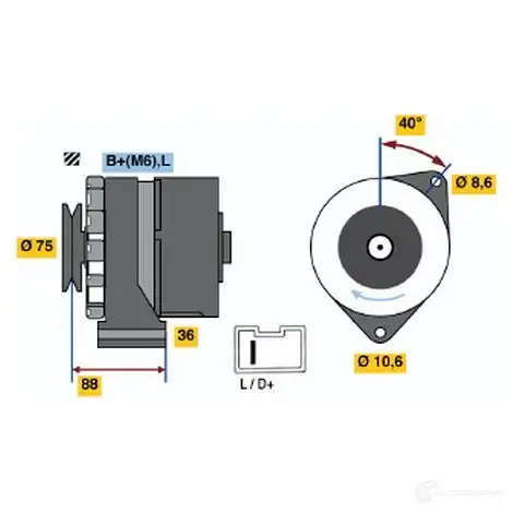 Генератор BOSCH 1LWV9MT 0986032301 332037 3 230