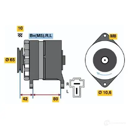 Генератор BOSCH 0986032621 326 2 332049 EAB54Y