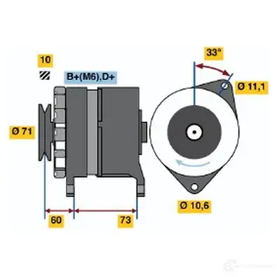 Генератор BOSCH 0986036651 332286 366 5 UGX3O