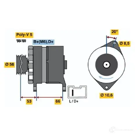 Генератор BOSCH 332274 0986036480 XCZRBC 3 648